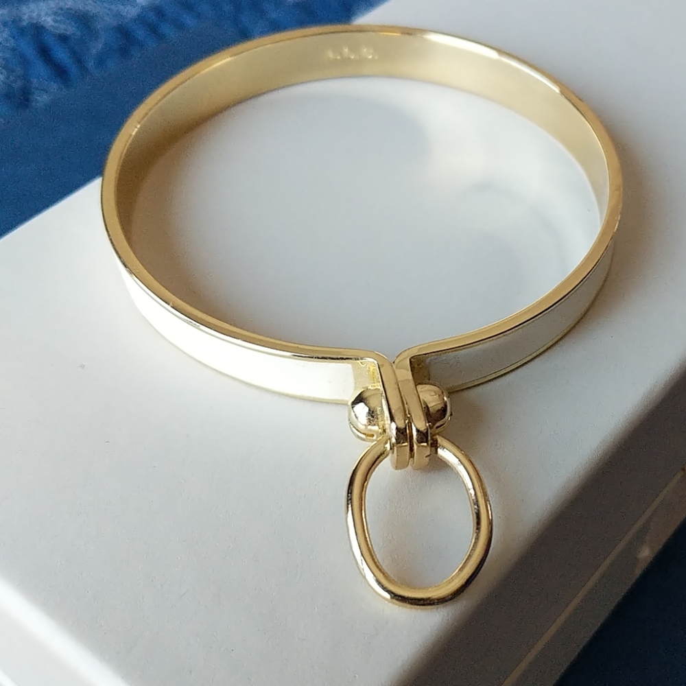 A.L.C. Bondage White Enamel Bangle